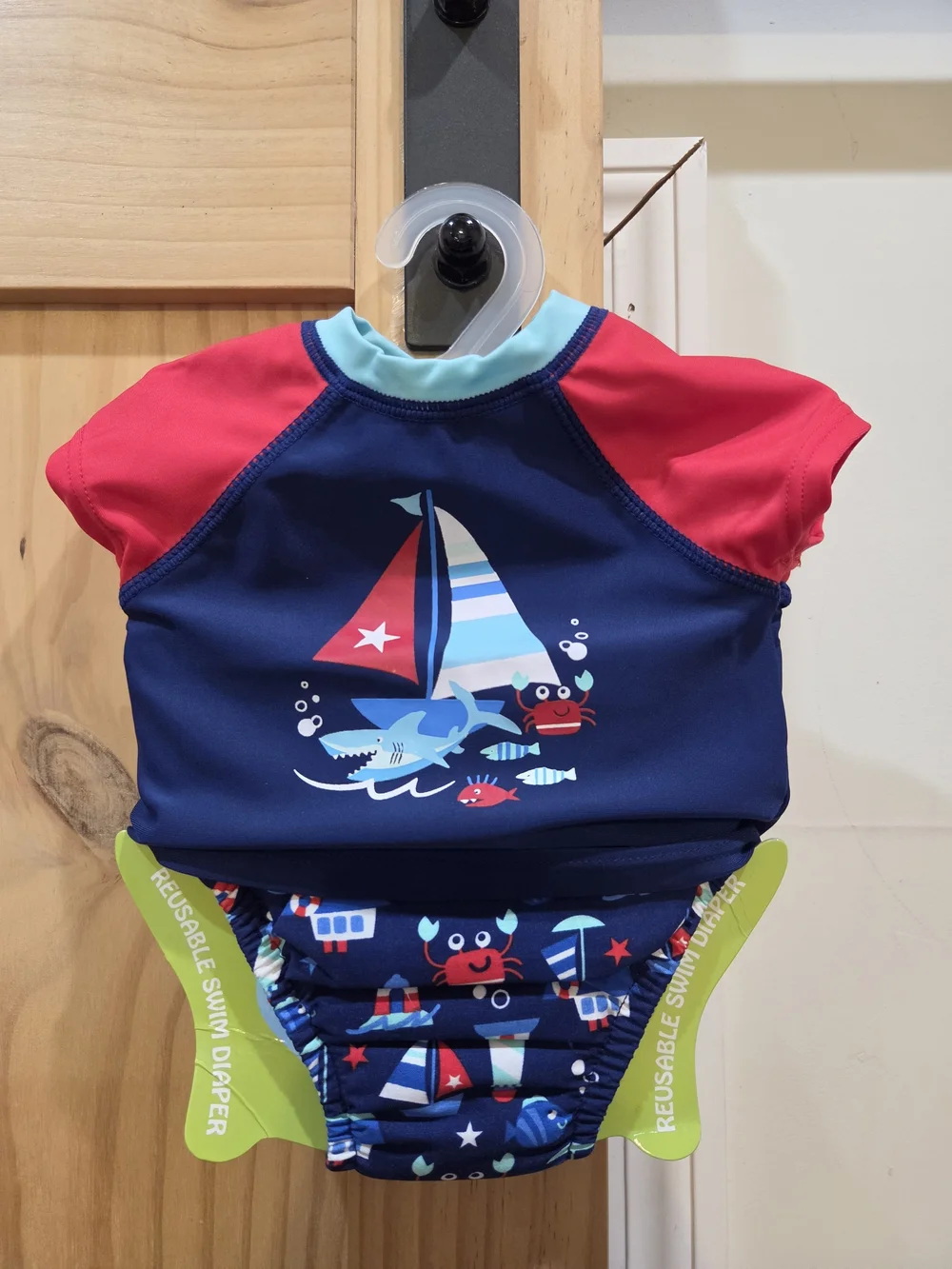 NWT | Swim Time Rash Guard And Reusable Swim Diaper | 3-6 Months